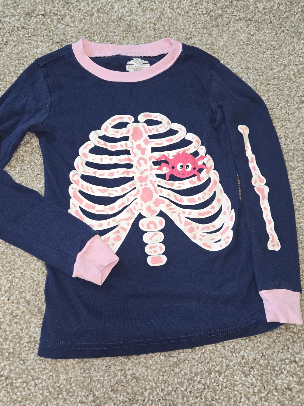 Long-Sleeve Bones Tee For Halloween Kids